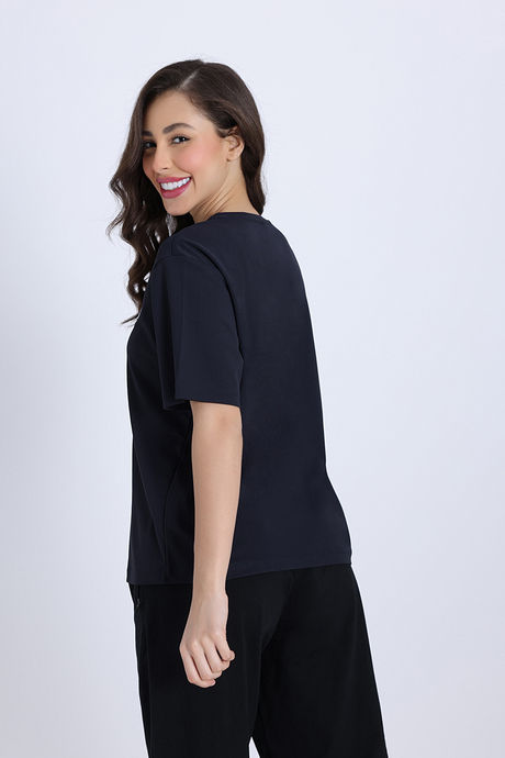 Zivame Knit Poly Loungewear Top - Black Beauty — image 4